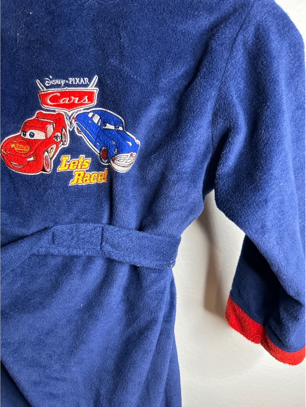 Disney Pixar Cars Kids Bathrobe with Lightning McQueen Embroidery